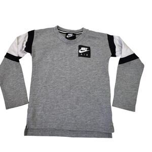 Nike Long Sleeve Color Block Grey Top - Boys 4T